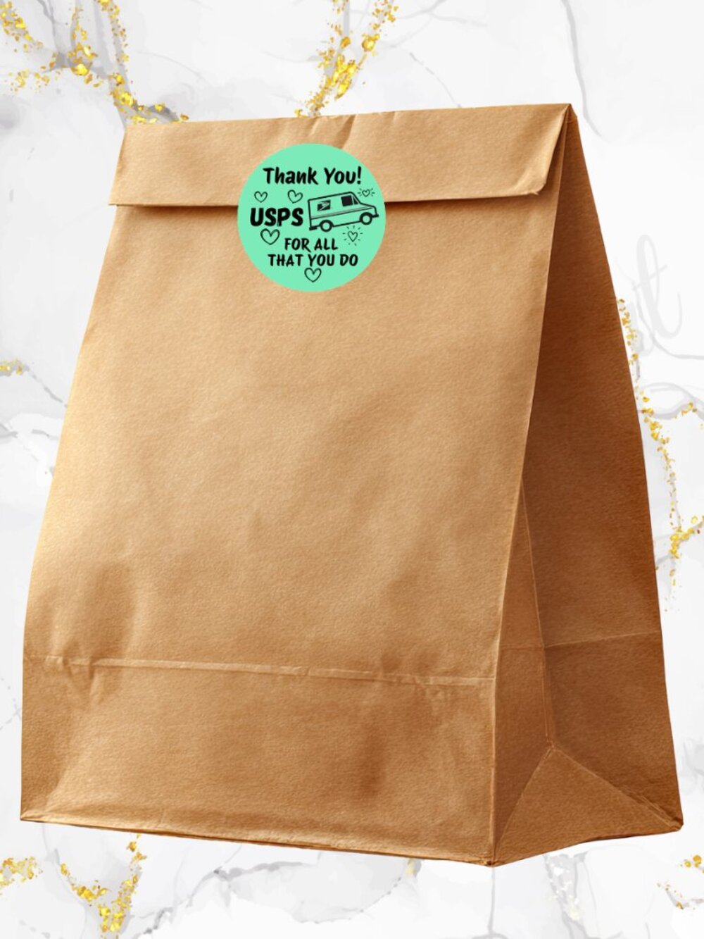 100 USPS Thank You Stickers Thermal Stickers – 2" Round - Picture 12 of 12